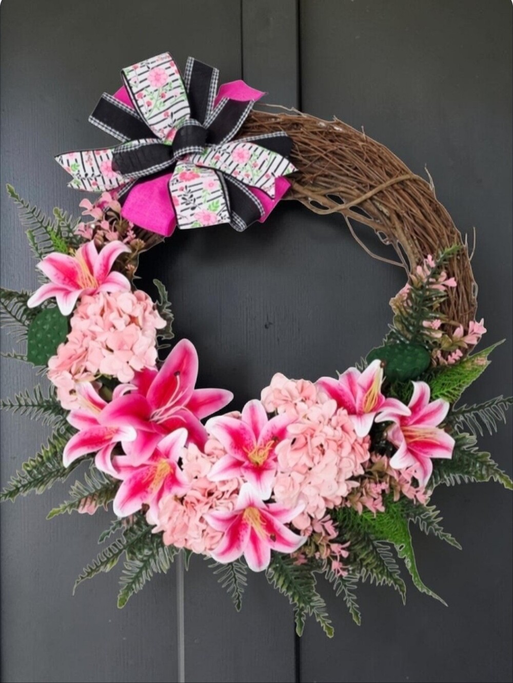 Pretty in Pink Floral Wreath